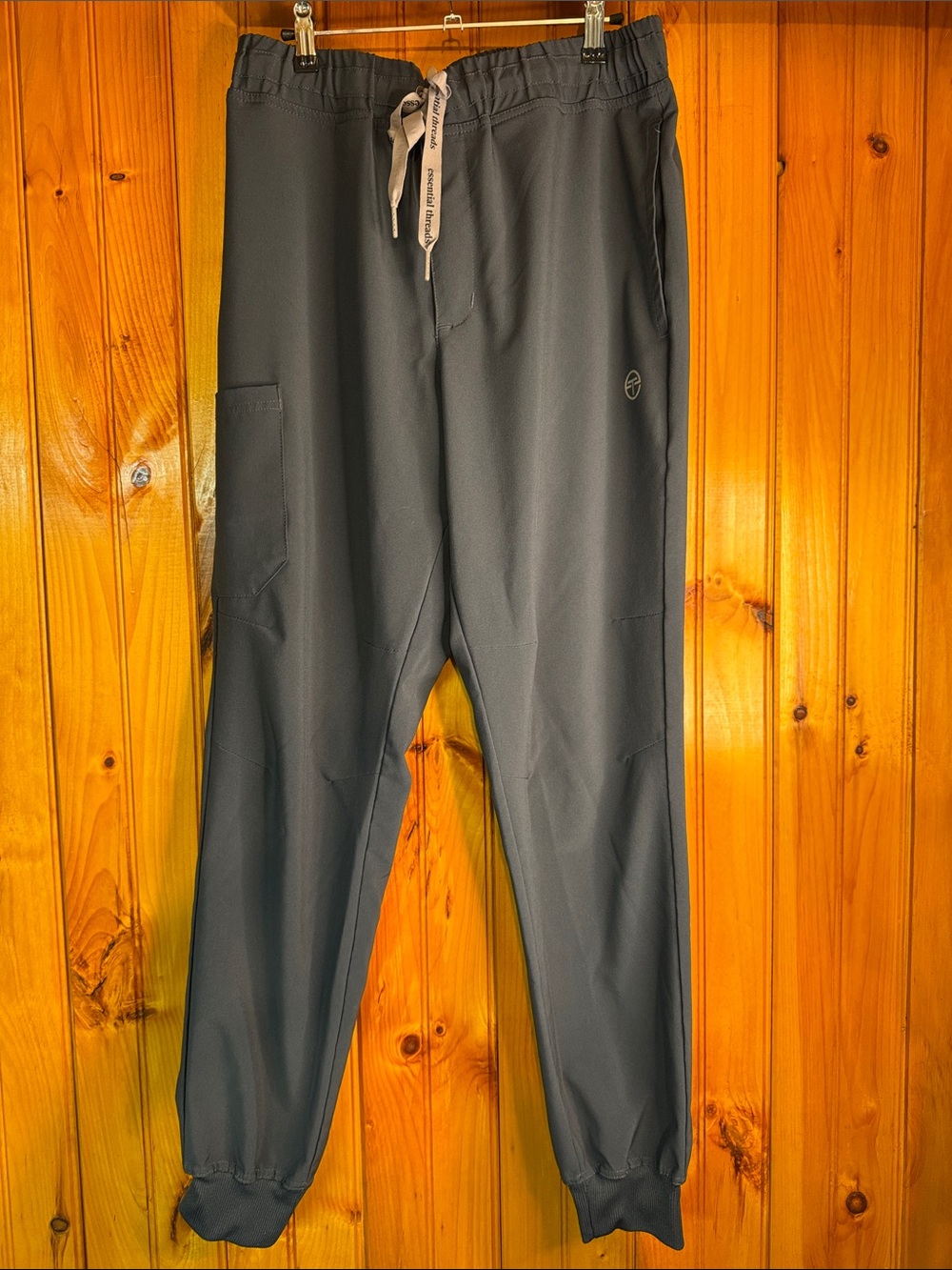 Essential Threads Women's Charcoal Elastic-Waist Track Joggers with Drawstring
